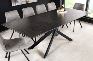 MASA EXTENSIBILA ALPINE, 160/200CM, METAL, MDF SI CERAMICA, ASPECT MARMURA ANTRACIT, ARTIM GROUP SELECTION