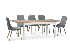 MASA EXTENSIBILA DINING WIKTOR 140(190)x75 ALB/STEJAR LANCELOT STIL SCANDINAV SIGNAL - Img 1