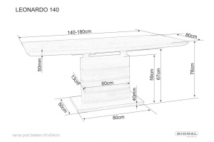 MASA EXTENSIBILA LEONARDO, 140/180 CM, ALB/CROM, DIN MDF, STICLA SECURIZATA SI METAL, STIL MODERN - Img 3