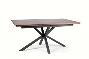 MASA EXTENSIBILA LOGAN, 160/200 CM, NUC/NEGRU MAT, BLAT DIN MDF SI PICIOARE DIN METAL, STIL MODERN - Img 7