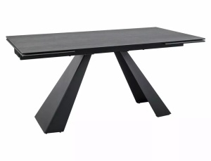 MASA EXTENSIBILA SALVADORE, EFECT DE PIATRA GRI/NEGRU MAT, 160/240 CM, DIN STICLA SECURIZATA, CERAMICA SI METAL, STIL MODERN - Img 3
