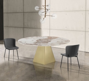 MASA ROTATIVA DE LUX, BOLLARD GOLD 100/160CM, METAL SI CERAMICA, ARTIM GROUP SELECTION - Img 5