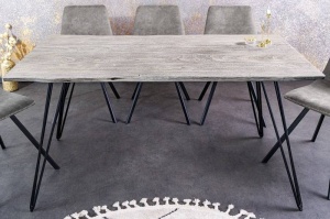 MASA SCORPION 140CM, LEMN MASIV DE SALCAM SI METAL, DESIGN INDUSTRIAL - Img 2