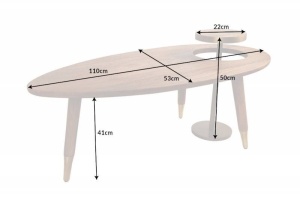 MASUTA DE CAFEA 110CM, GATSBY, DIN LEMN MASIV DE MANGO - Img 6