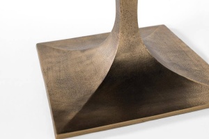 MASUTA DE CAFEA 70CM, BRONZ/NATUR, BLAT DIN MARMURA SI SUPORT DIN METAL, DESIGN EXTRAVAGANT - Img 4