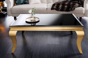 MASUTA DE CAFEA, BAROCK 100CM, ASPECT NEGRU/AURIU, STIL CLASIC
