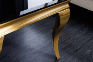 MASUTA DE CAFEA, BAROCK 100CM, ASPECT NEGRU/AURIU, STIL CLASIC - Img 3