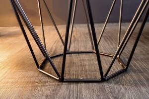 MASUTA DE CAFEA, DIAMOND 50CM, DIN METAL SI MARMURA NEGRU/GRI - Img 3