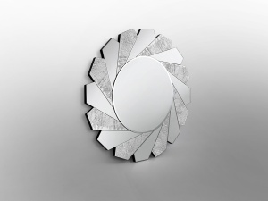 OGLINDA DECORATIVA FLAVIA, 100 CM, DIN STICLA SI MDF, STIL MODERN - Img 4