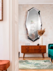 OGLINDA DECORATIVA LONDON, 90x180 CM, DIN STICLA SI OTEL, STIL MODERN