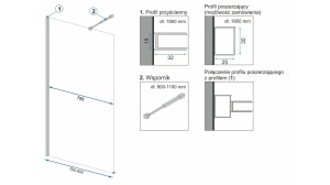 PARAVAN DE DUS REA AERO N, 70CM, CROM, DIN STICLA, CALITATE SUPERIOARA - Img 8