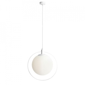 PENDUL AURA, 200 CM, ALB, DIN STICLA SI METAL, STIL MODERN