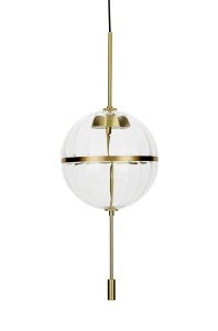 PENDUL CHAPLIN 360, ALAMA/TRANSPARENT, CONFECTIONAT DIN METAL SI STICLA, STIL MODERN