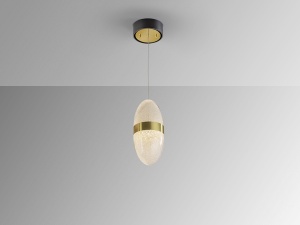 PENDUL GARDEN, 15 CM, NEGRU/AURIU/TRANSPARENT, DIN METAL SI POLICARBONAT, STIL MODERN - Img 5