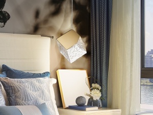 PENDUL PRISCILA, 24 CM, AURIU/TRANSPARENT, DIN METAL SI STICLA, STIL MODERN - Img 4
