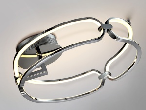 PLAFONIERA COLETTE, 47CM, CROM/OPAL, DIN ALUMINIU SI SILICON, STIL MODERN - Img 3