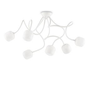PLAFONIERA OCTOPUS PL6, ALB, DIN METAL, STIL MODERN