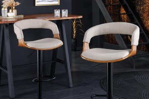 SCAUN BAR, MANHATTAN, METAL, LEMN SI PIELE ECO, STEJAR - Img 3