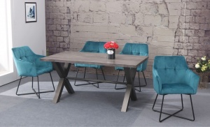 SCAUN CU BRATE, SAMT TURCOAZ, COD 38861, DESIGN LOFT - Img 2