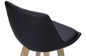 SCAUN DE BAR NEGRU HOKER SLIM SOFT STIL MODERN B2 - Img 3
