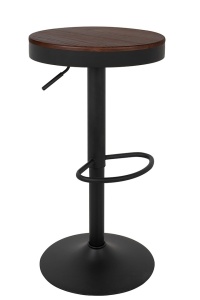 SCAUN DE BAR, REGLABIL, VOLT, CONFECTIONAT DIN METAL SI LEMN DE ULM, STIL INDUSTRIAL