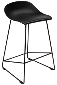 SCAUN DE BAR ROLF, NEGRU, CONFECTIONAT DIN POLIPROPILENA SI METAL, STIL MODERN
