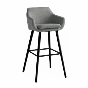 SCAUN DE BAR TAHIRA, GRI/NEGRU, STIL MODERN, TK