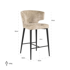 SCAUN DE BAR TAYLOR DESERT FUSION 109, S4715, CONFECTIONAT DIN 100% POLIESTER SPUMA SI METAL, RICHMOND INTERIORS - Img 4