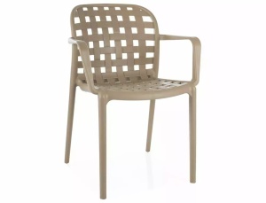 SCAUN DE TERASA STRIP II, BEJ, DIN POLIPROPILENA, STIL MODERN - Img 1