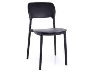 SCAUN DE TERASA TIMO, NEGRU, DIN POLIPROPILENA, STIL MODERN - Img 1