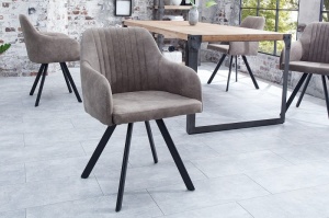 SCAUN DESIGN VINTAGE/INDUSTRIAL LUCCA GRI TAUPE/NEGRU 38309
