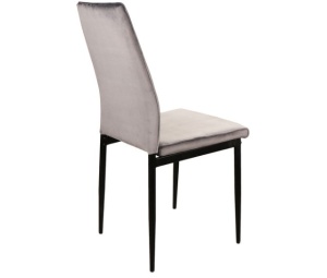 SCAUN DINING ATOM, GRI DESCHIS BLUVEL 03/NEGRU MAT, TAPITERIE DIN CATIFEA SI PICIOARE DIN METAL, STIL MODERN - Img 2
