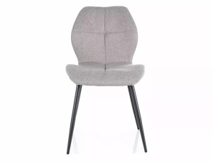 SCAUN DINING FRANK, GRI 07/NEGRU MAT, TAPITERIE DIN STOFA SI PICIOARE DIN METAL, STIL MODERN - Img 2