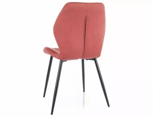 SCAUN DINING MIKE, GRAPEFRUIT 56/NEGRU MAT, TAPITERIE DIN STOFA SI PICIOARE DIN METAL, STIL MODERN - Img 4