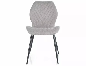 SCAUN DINING MIKE, GRI 07/NEGRU MAT, TAPITERIE DIN STOFA SI PICIOARE DIN METAL, STIL MODERN - Img 2