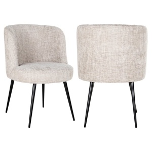 SCAUN DINING MORTON S4592, RENEGADE NATURAL/NEGRU, CONFECTIONAT DIN 100% POLIESTER SI OTEL INOXIDABIL, RICHMOND INTERIORS