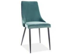 SCAUN DINING PIANO B, VERDE BLUVEL 78/NEGRU MAT, TAPITERIE DIN CATIFEA SI PICIOARE DIN METAL, STIL MODERN - Img 1