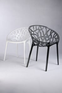 SCAUN DINING/TERASA KORAL, ALB MAT, DIN POLIPROPILENA, STIL MODERN - Img 6