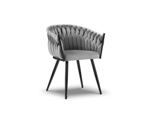 SCAUN EXCLUSIVIST SHIRLEY GRI, TAPITERIE DIN CATIFEA SI NEGRU, STIL MODERN, ARTIM GROUP SELECTION