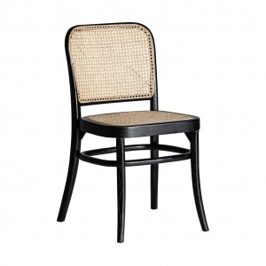SCAUN GILENA REF. 29590, NEGRU, STIL CLASIC, DIN LEMN MASIV DE ULM SI RATAN, VIC
