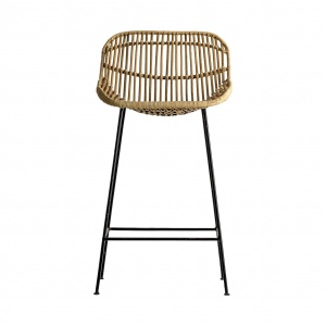 SCAUN LAYNA REF. 24608, NEGRU, CULOARE NATURALA, STIL CLASIC, DIN RATAN SI FIER, VIC - Img 2