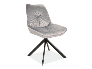 SCAUN PIVOTANT BOOGIE I, GRI BLUVEL 14/NEGRU MAT, TAPITERIE DIN CATIFEA SI PICIOARE DIN METAL, STIL MODERN - Img 1