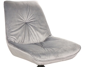 SCAUN PIVOTANT BOOGIE I, GRI BLUVEL 14/NEGRU MAT, TAPITERIE DIN CATIFEA SI PICIOARE DIN METAL, STIL MODERN - Img 3