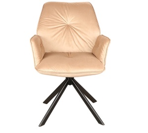 SCAUN PIVOTANT BOOGIE II, BEJ BLUVEL 28/NEGRU MAT, TAPITERIE DIN CATIFEA SI PICIOARE DIN METAL, STIL MODERN - Img 2