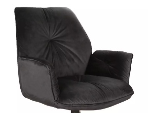 SCAUN PIVOTANT BOOGIE II, NEGRU BLUVEL 19/NEGRU MAT, TAPITERIE DIN CATIFEA SI PICIOARE DIN METAL, STIL MODERN - Img 4