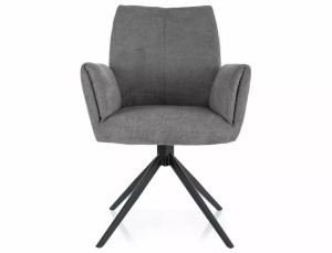 SCAUN PIVOTANT COCO II, GRI 11/NEGRU MAT, TAPITERIE DIN STOFA VARDO SI PICIOARE DIN METAL, STIL MODERN - Img 2