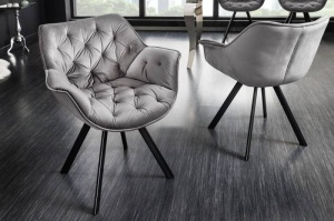 SCAUN ROTATIV, DUTCH COMFORT, GRI, MICROFIBRA(CATIFEA) SI METAL