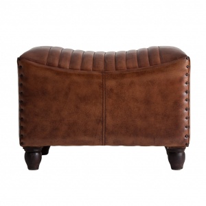 SCAUNEL LIVERPOOL REF. 27885, MARONIU, STIL VINTAGE, DIN PIELE NATURALA SI LEMN MASIV DE PIN, VIC