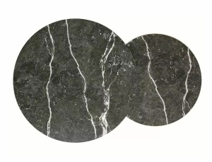 SET 2 MASUTE DE CAFEA HOLA, 32/45 CM, EFECT DE MARMURA NEAGRA/AURIU, BLAT DIN PAL LAMINAT SI CADRU DIN METAL, STIL MODERN - Img 2