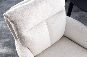 SET 2 SCAUNE ROTATIVE, BIG GEORGE ALB, TEXTIL BOUCLE, ASPECT RETRO, ARTIM GROUP SELECTION - Img 3